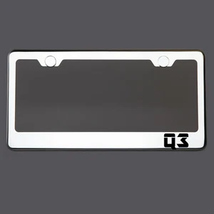 Polish Mirror License Plate Frame Q3 Laser Etched Metal Screw Cap - Bild 1 von 8