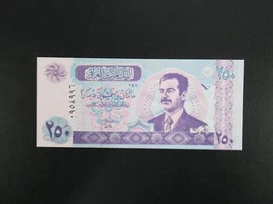 250 Dinar, Iraq, Saddam Hussein, Crisp new note (DB) - Picture 1 of 2