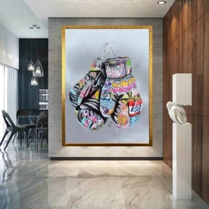 Graffiti Boxing Gloves Canvas Wall Art, Boxing Gloves Decor,Street Graffiti Wall - Picture 1 of 10