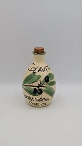 Cerámica italiana Colauita vintage con corcho Olio Cruet hecha a mano/pintada en Italia - Imagen 1 de 9