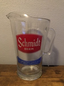 Schmidt Bier schwerer Glaskrug - Vintage Mancave Brauerei Bier Logo Barware - Bild 1 von 5