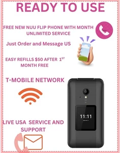 READY TO TALK!!! 1st Month FREE with NEW NUU "Flex" Flip Phone Included!! - Picture 1 of 6