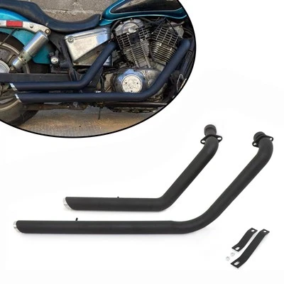 Slash Exhaust Pipes System For Honda Shadow 1100 VT1100C Sabre VT1100C2 Spirit - Image 1 of 4