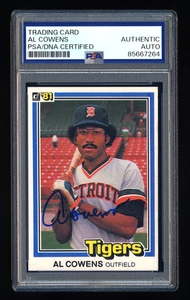 Tarjeta de béisbol Donruss 1981 firmada por Al Cowens PSA/ADN autografiada por Detroit Tigers - Imagen 1 de 2