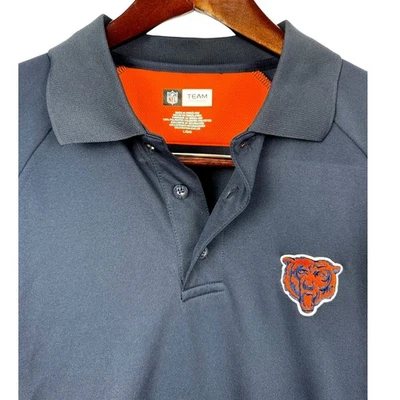 NFL Chicago Bears Polo Shirt Team Apparel Orange Accent Mens Large - Image 1 of 4