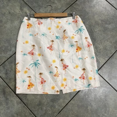 Minifalda de seda Muse para mujer talla 10 estatuilla floral palmera Y2K boho costera usada en excelente estado Foto 1 de 4