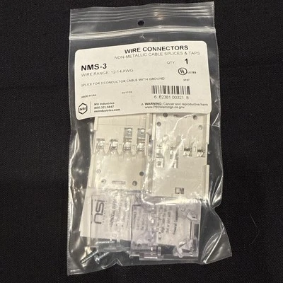 NSI NMS-3 12 - 14 AWG Wire 3 Conductor Cable Non-Metallic In-Wall Cable Splice - Image 1 of 4