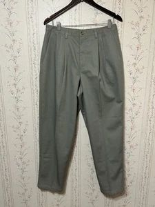 Eddie Bauer Women’s Pleated Front 100% Cotton Pants Olive Green Size 14 Petite - Picture 1 of 11