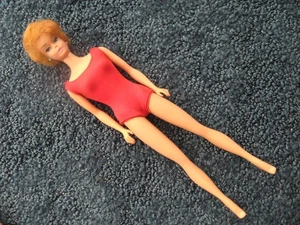 Barbie-Bubblecut-Blond/Red Hair- 1962-Mattel-red swinsuit-earrings - Picture 1 of 19