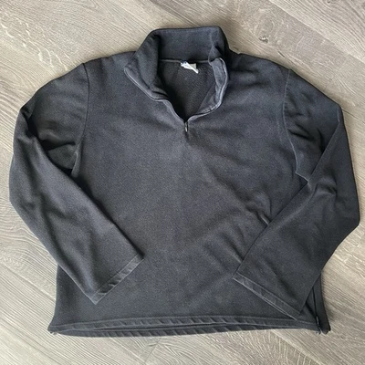 Pullover polar Old Navy 1/4 cremallera niños grande negro cuello falso Foto 1 de 4