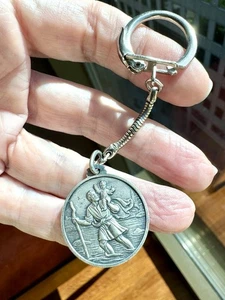 St. Christopher Key Chain Travel Charm - Picture 1 of 6