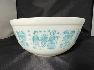 Vtg Pyrex Amish Blue/Turquoise Butter Print Mixing Bowl 403 2.5qt  4” X 8.75” - Picture 1 of 14