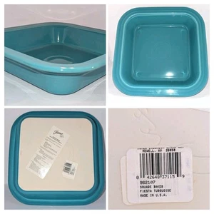 Teglia da forno quadrata Fiesta Ware blu turchese 9" FiestaWare nuova con etichette made in USA - Foto 1 di 11