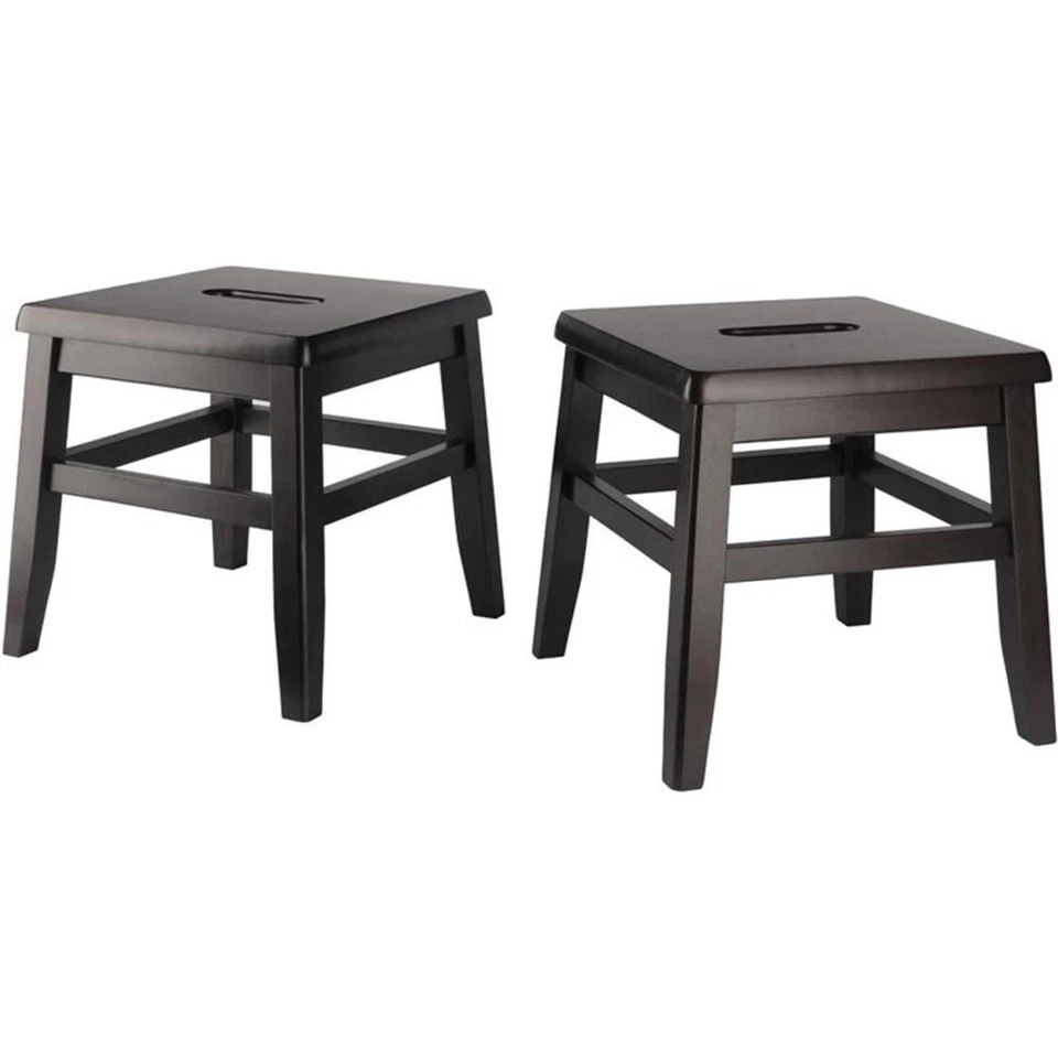 Winsome Kaya Taburete Conductor de Madera Maciza Transicional en Café (Juego de 2) Foto 1 de 4