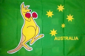 AUSTRALIAN BOXING KANGAROO FLAG 5X3 FEET AUSTRALIA Melbourne Sydney Canberra - Picture 1 of 1