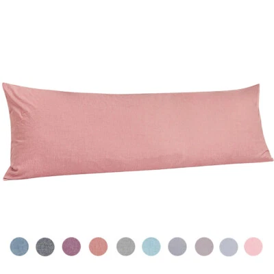 NTBAY Washed Cotton Body Pillow Case Strong and Soft Fabric Pillowcase (20 x 54 in)
