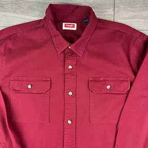Men's Vintage Wrangler Red Long Sleeve Shirt Size 2XL - Picture 1 of 7