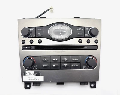 OEM 11-12 Infiniti G25 Dash Clock Radio Player AC Heater Climate Control Switch - Image 1 of 4