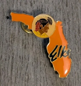 BPOE Benevolent And Protective Order Of The Elks Of Florida Orange Lapel Pin - Picture 1 of 5