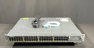 Cisco WS-C3750X-48T-S 48 Port 3750X Gigabit Switch - Same Day Shipping - Picture 1 of 5