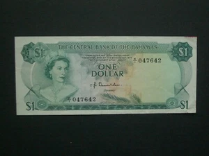 **Anständig** Zentralbank Bahamas 1 $ Donaldson 1974 "GVF" Banknote*****  - Bild 1 von 6