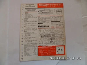 FICHE TECHNIQUE DE RTA RENAULT 17 TL ET 15 TS    G12 - Picture 1 of 1