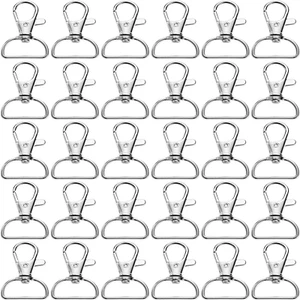 Swivel Clasp Swivel Snap Hooks Trigger Clips 1 Inch D Rings Metal Lobster Claw C - Picture 1 of 12