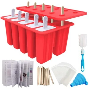 Homemade Popsicle Molds Shapes, 10PCS Silicone Ice Pop Maker Non-BPA, with 50... - Picture 1 of 8