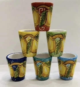Cerámica Vietri - Juego de 6 vasos de limoncello. Hecho/pintado a mano en ITALIA - Imagen 1 de 5