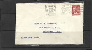 Australia 1948 Von Muller FDC Neat Typed Address - Bild 1 von 2