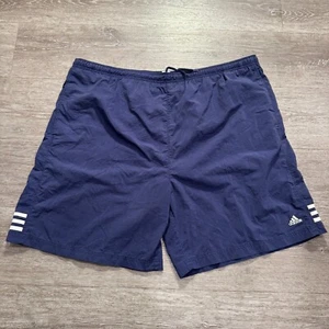 Vintage Adidas Shorts Mens 2XL Blue Mesh Lined Swim Trunk Nylon Drawstring Y2K - Picture 1 of 8