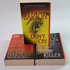 Don't Cry By Beverly Barton, Lot x 3 Small P/B Novels, Suspense, Romance - Picture 1 of 16