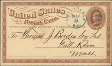U.S 1874. Postale Scheda UX3, S2c Invertito Wmk , Providence - Caduta Fiume, Ma