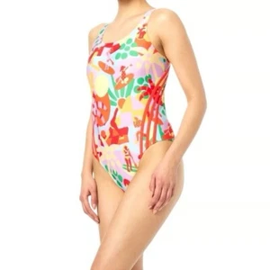 Adidas FARM RIO Pearl Citrine One Piece Swimsuit Size 8 NWT - Picture 1 of 4