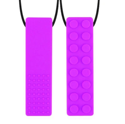 Juguete para autismo silicona sensorial masticar morder lápiz adorno collar mordedor de ladrillo Foto 1 de 4