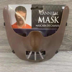 Cannibal Mask Mouth Restraint Half Mask Horror Halloween Costume Accessory Brown - Picture 1 of 7