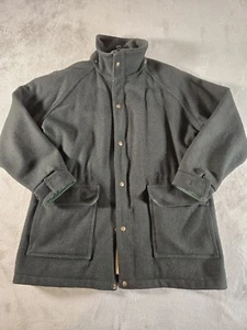 Vintage L L Bean Wool Coat Men's Size L Green Made In USA Jacket Fall Winter - Picture 1 of 10