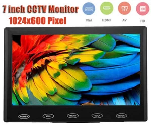 7" Security CCTV Small Portable Monitor Display Screen HDMI/VGA for Raspberry Pi - Picture 1 of 7
