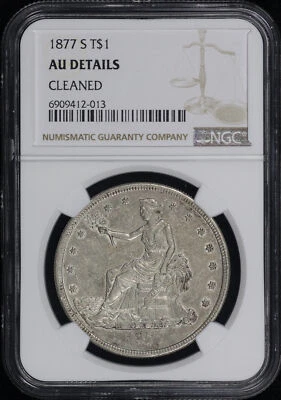 1877-S Trade Dollar NGC AU Details Cleaned - Image 1 of 2