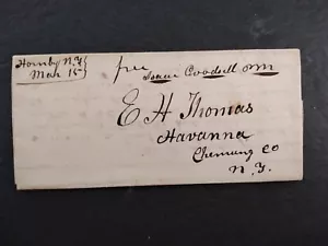 New York: Hornby 1841 Stampless Cover, Ms, Postmaster Free, DPO Steuben Co - Picture 1 of 3