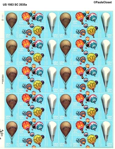 US 1983 SC 2035a BALLOONS 40/20¢ STAMPS MINT NEVER HINGED ORIGINAL GUM VERY FINE - Picture 1 of 2