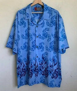 Pineapple Connection Hemd Blau Multi Abstrakter Druck Kurzarm Knöpfe Gr. XL - Bild 1 von 7
