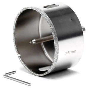 75mm Diamond Hole Saw 3 inch Drill Bit Center Pilot Tools for Tile Stone Glass - Picture 1 of 15