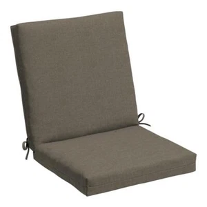 Outdoor Chair Cushion Midback Dining Seat Pad Brown Patio Furniture 19x20x3 - Picture 1 of 7
