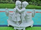 Antique Gardener Statuette Vase First Kiss Cookie Old Planter Statuette 
