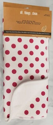 Alfombra de secado impresa de microfibra de cocina (15" x 19,5") LUNARES ROJOS SOBRE BLANCO, MDC Foto 1 de 4
