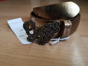 Ceinture GUESS FEMME 100% CUIR DE VACHETTE Couleur Boucle DORE OR - Picture 1 of 1