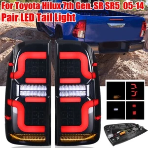 Pair Smoked Black LED Rear Tail Lights Lamp For Toyota Hilux 7th SR SR5 2005-14 - Picture 1 of 14
