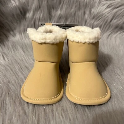 Carter's Child Of Mine Zapatos de Cuna Bebé Talla 0-3 Meses Beige Botas Botines Foto 1 de 4