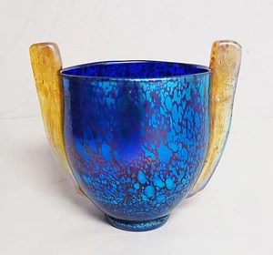 Antique LOETZ PAPILLON Cobalt Blue Art Nouveau VASE Deco Austria Bohemian Glass - Picture 1 of 9